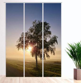 Preview: Nebelherbst Flächenvorhang - 3teiliges Set Flächenvorhang 3er Set, Schiebegardine, Schiebegardinen, blickdicht, Flächenvorhang blickdicht, Schiebevorhang,